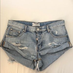 One x One Teaspoon Bandits Denim Shorts NWOT